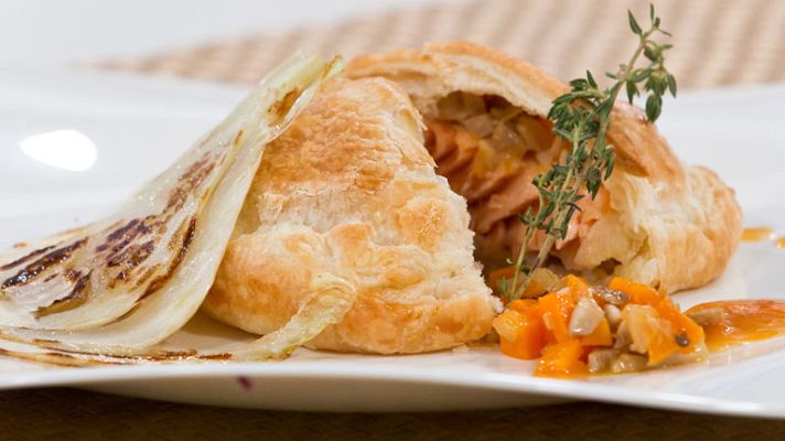 RTVE Cocina - Hojaldre de salmón con setas