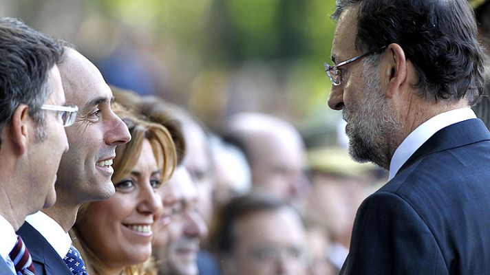 Telediario 1 - 'Corrilos' en la Fiesta Nacional