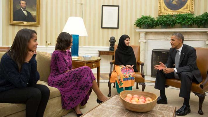 Telediario 1 - Reunión entre Obama y Malala