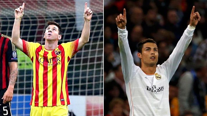 Telediario 1 - Messi y Cristiano llegan goleando al clásico
