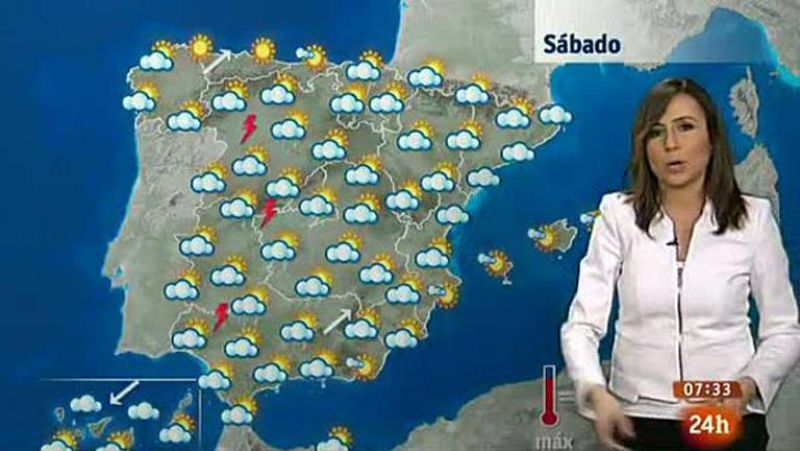 Lluvias generalizadas débiles y temperaturas suaves