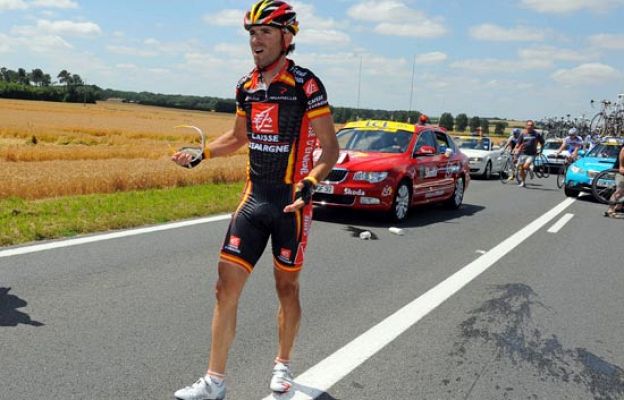 Tour de Francia - Caída sin consecuencias de Valverde