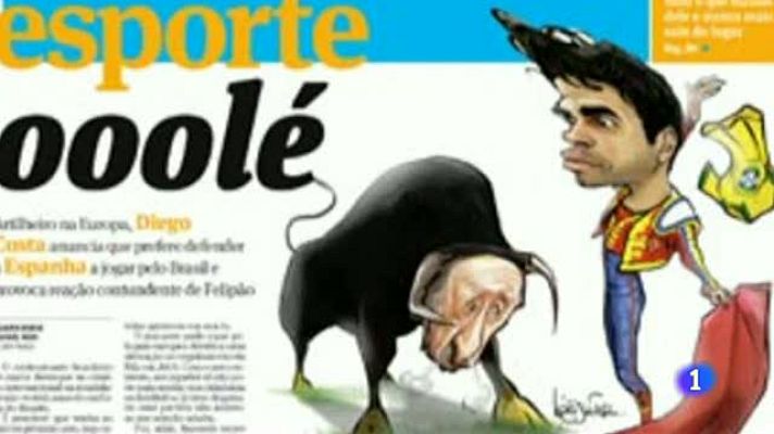 Telediario 1 - Opiniones dispares sobre la decisión de Diego Costa