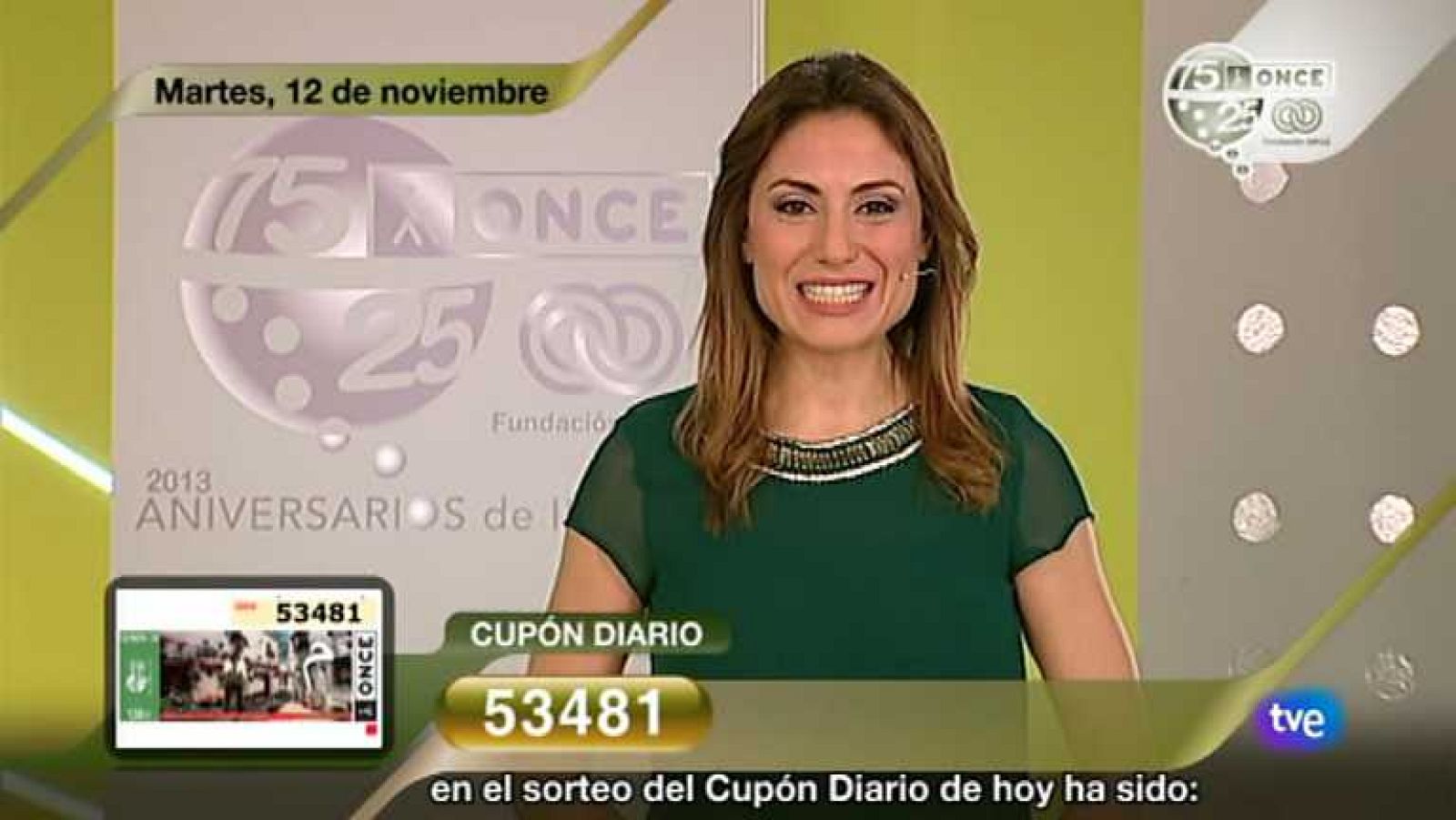 Sorteo ONCE - 12/11/13 - Ver ahora