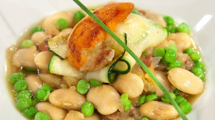 RTVE Cocina - Judiones en salsa verde con ravioli