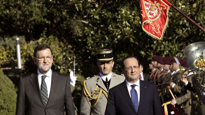 Telediario 1 - Recimiento Rajoy a Hollande