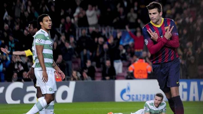 Champions League - Piqué adelanta al Barcelona ante el Celtic (1-0)