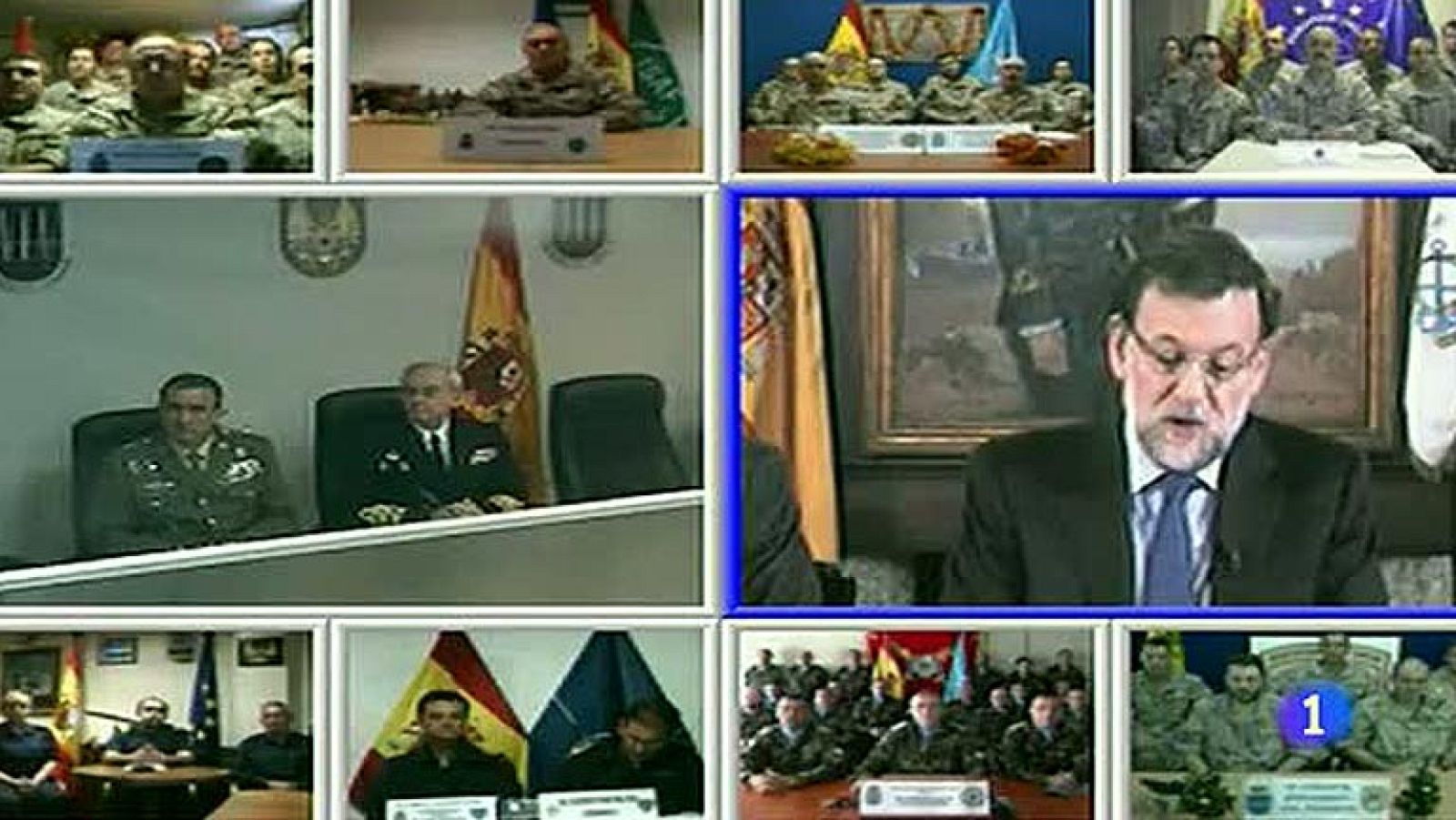 Mariano Rajoy felicita la Navidad por videoconferencia a las tropas españolas en el exterior