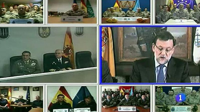 Mariano Rajoy felicita la Navidad por videoconferencia a las tropas españolas en el exterior