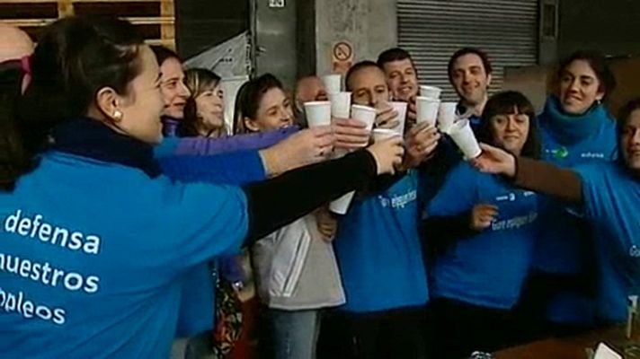 Telediario 1 - Los trabajadores de Edesa cumplen 52 días de encierro