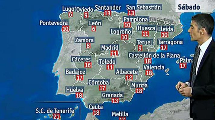 El tiempo - Baja la cota de nieve con viento fuerte en zonas de costa y montaña