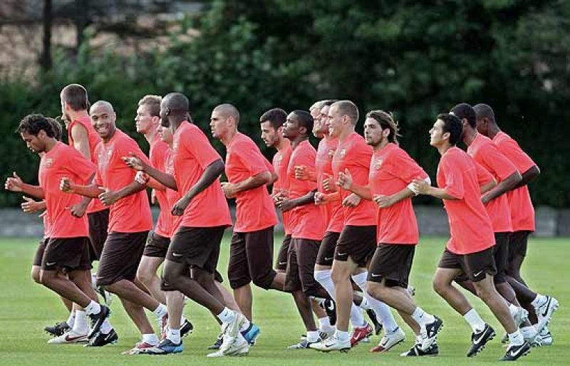 El argentino Messi comienza la pretemporada con el Barça en Escocia.