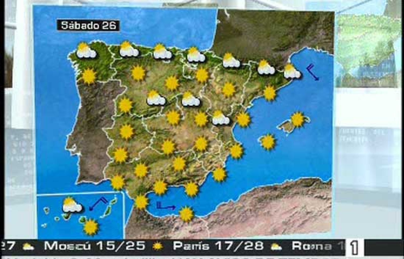 Previsión meteorológica del 24 de julio de 2008.