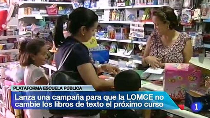 Telediario 1 - Padres y alumnos piden no tener que renovar los libros de texto el próximo curso
