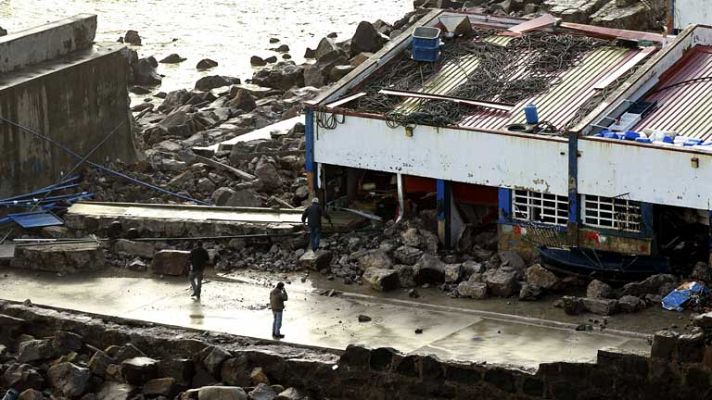 Telediario 1 - Temporales en el Cantábrico