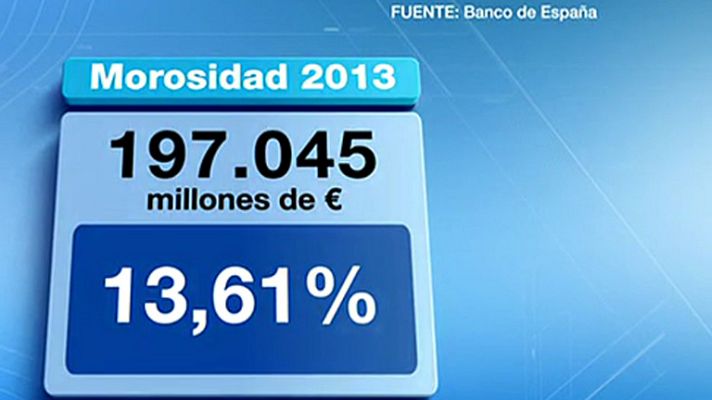 Telediario 1 - Los créditos morosos suponían al cierre de 2013 el 13,61% del total, sexto máximo consecutivo