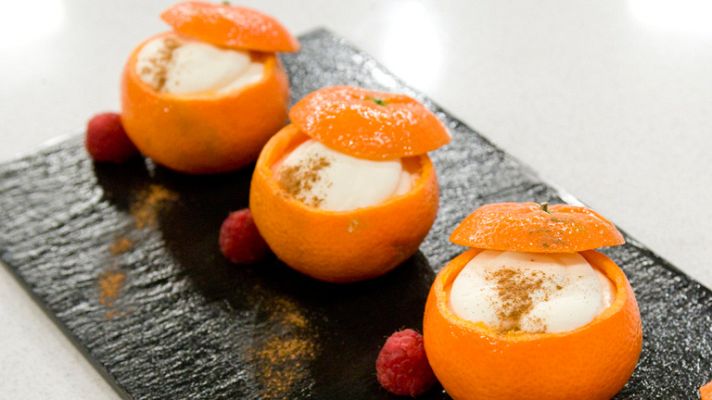 RTVE Cocina - Mandarinas rellenas de crema y cane