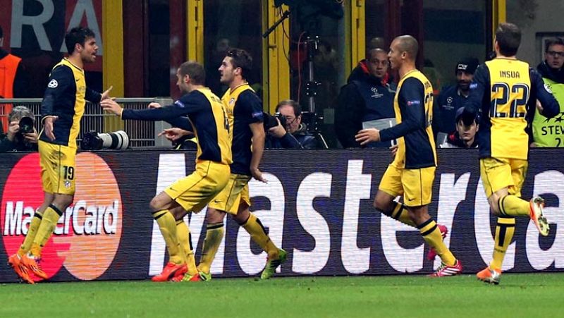 Un cabezazo de Diego Costa sirvió al Atlético de Madrid para  derrotar al AC Milan en San Siro (0-1) y encarrilar así el pase a  cuartos de final de la Liga de Campeones, tras un partido muy  igualado que se resolvió con un testarazo del ariete colch