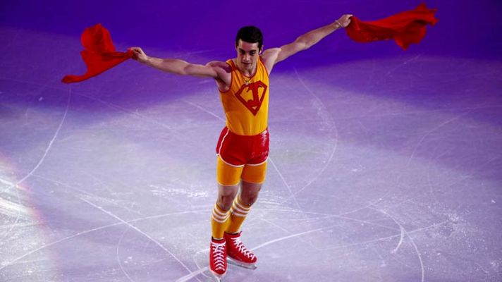 Telediario 1 - Clase de aerobic de Javier Fernández para cerrar su actuación en Sochi