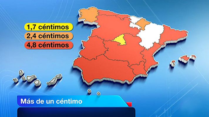 Telediario 1 - Hacienda dice que la cantidad a devolver por el 'céntimo sanitario' es imposible de calcular