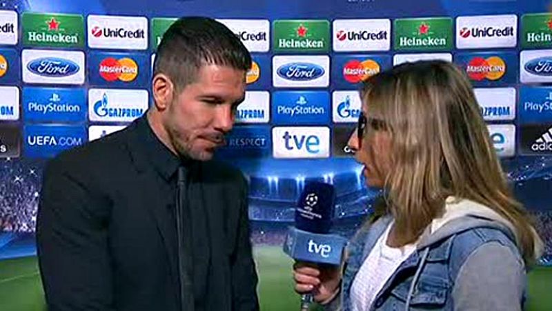 El entrenador del Atlético de Madrid, afónico tras el partido, no ha querido pensar en el rival de la siguiente ronda.