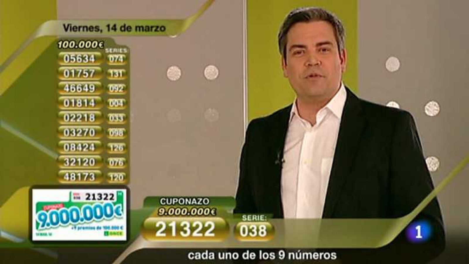 Sorteo ONCE - 14/03/14 - Ver ahora