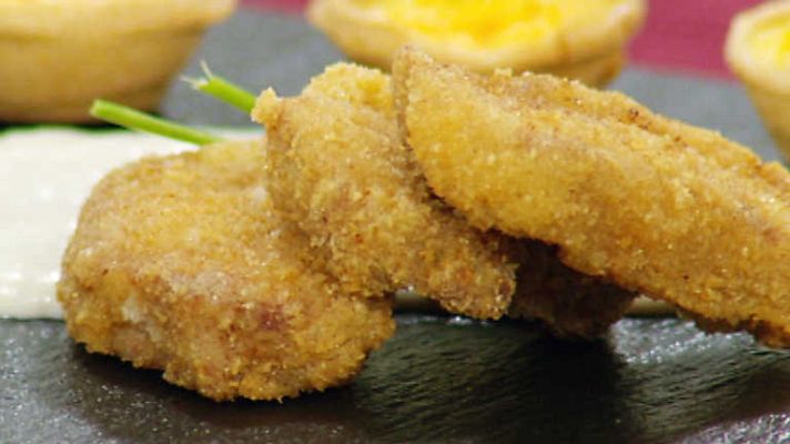 Cocina con Sergio - Medallones de chuletas empanadas a la crema de queso