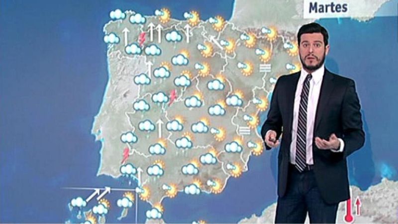 Tiempo inestable, con lluvias moderadas en el oeste y el sur