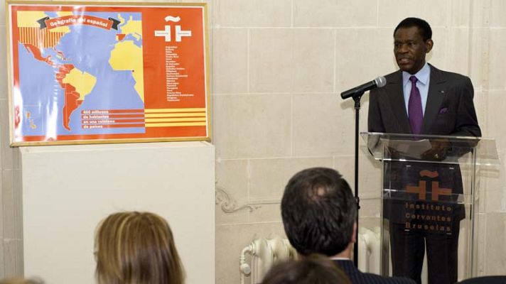 Telediario 1 - Obiang en actos oficiales españoles en Madrid y Bruselas