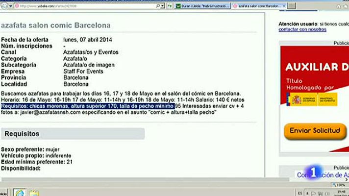 Telediario 1 - Polémica en el Salón del Cómic por un anuncio sexista que buscaba azafatas