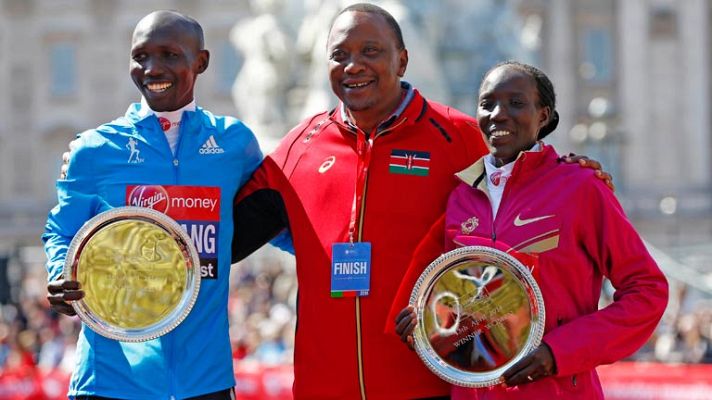 Telediario 1 - El plusmarquista mundial Kipsang impone su ley en Londres