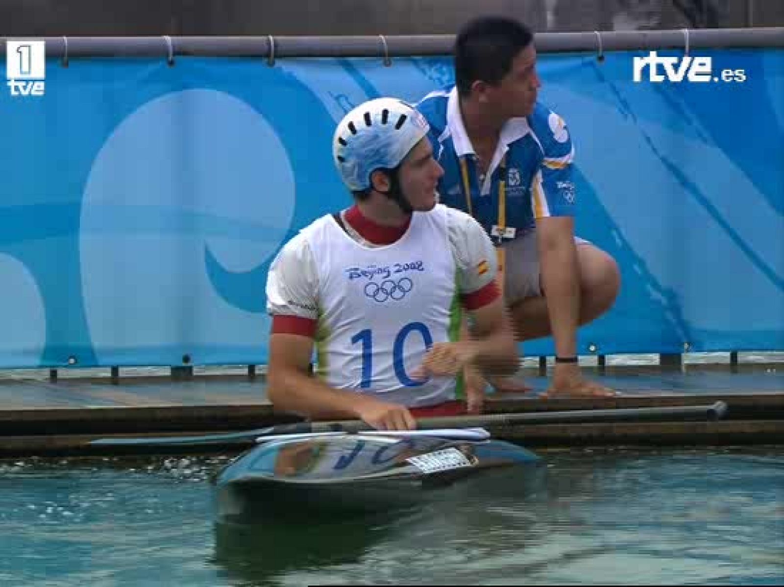 Ander Elosegui en la primera serie de aguas bravas