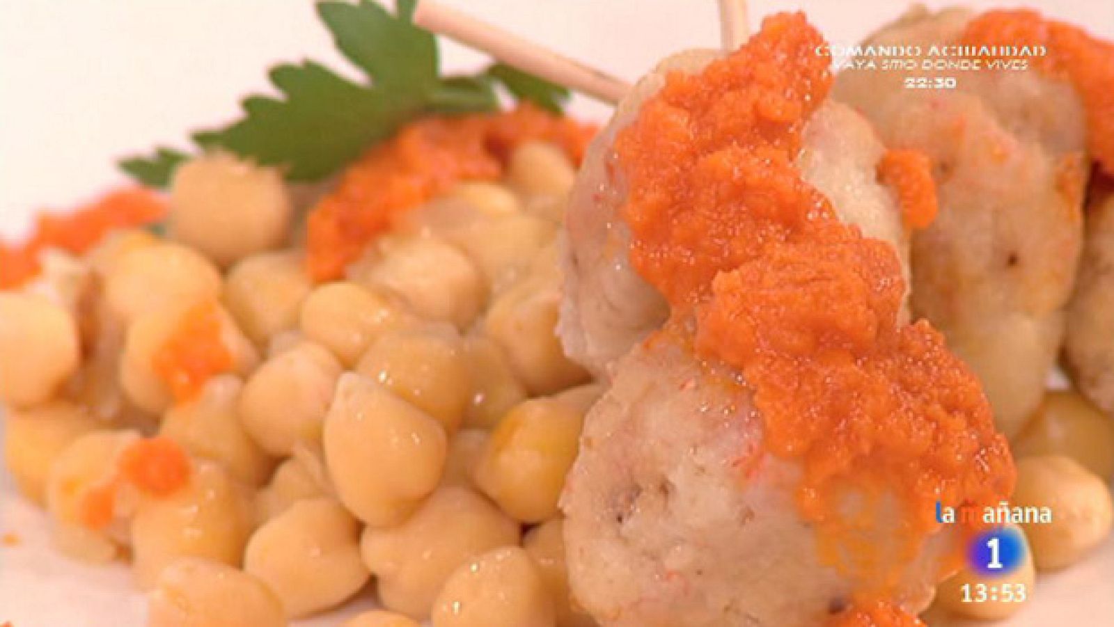 Albóndigas de bacalao con garbanzos