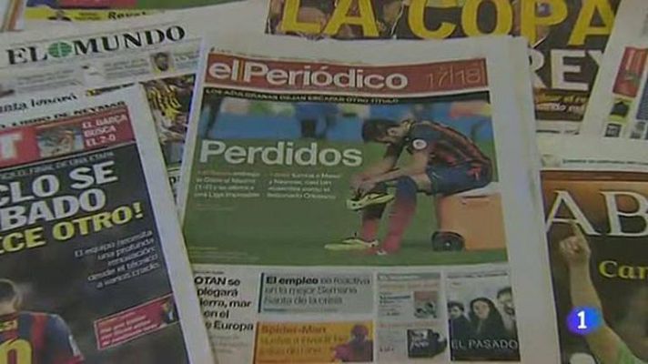 Telediario 1 - La victoria del Madrid ante el Barça centra las portadas de la prensa española