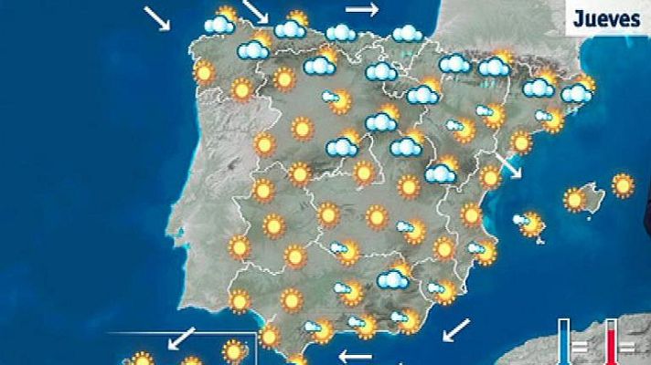 El tiempo - Precipitaciones débiles en el noreste Peninsular