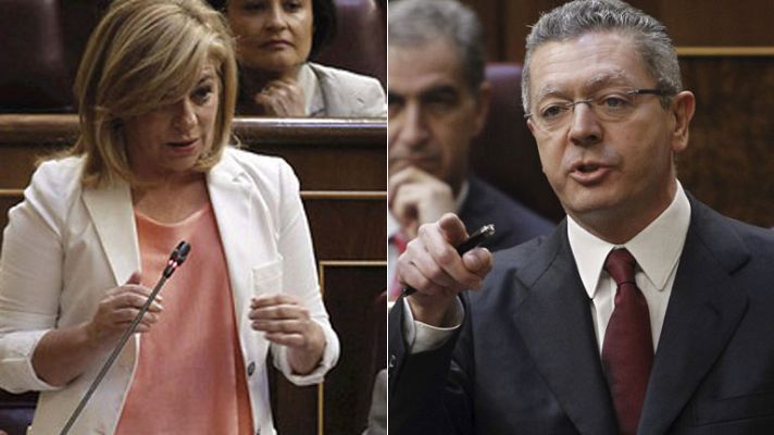 Telediario 1 - Reproches de Gallardón y el PSOE sobre el respeto a la mujer