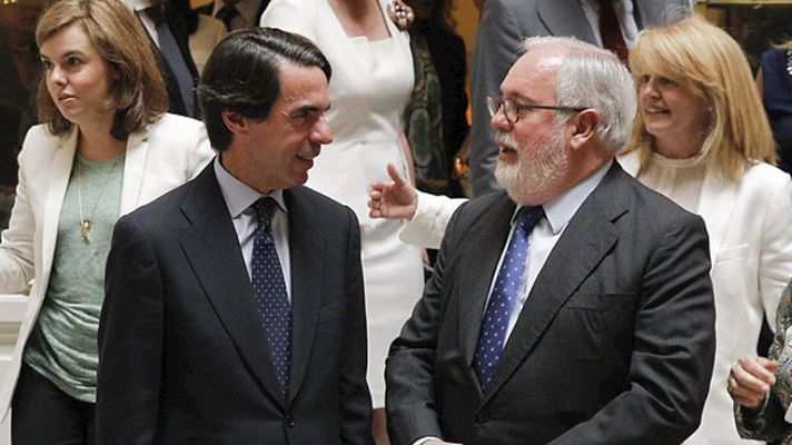 Telediario 1 - Arias Cañete acompañado por José María Aznar