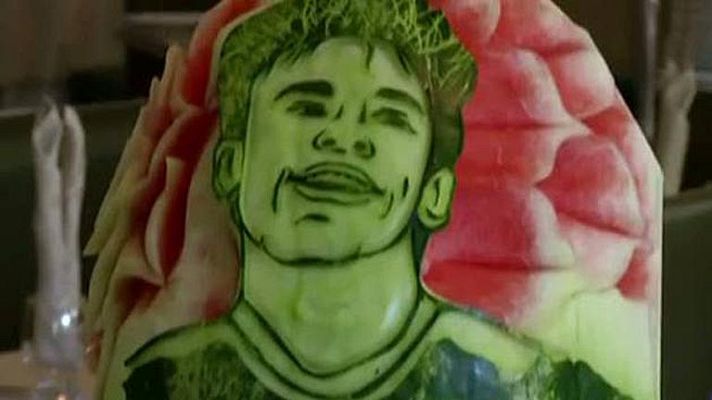 Telediario 1 - Arte futbolístico en sandías