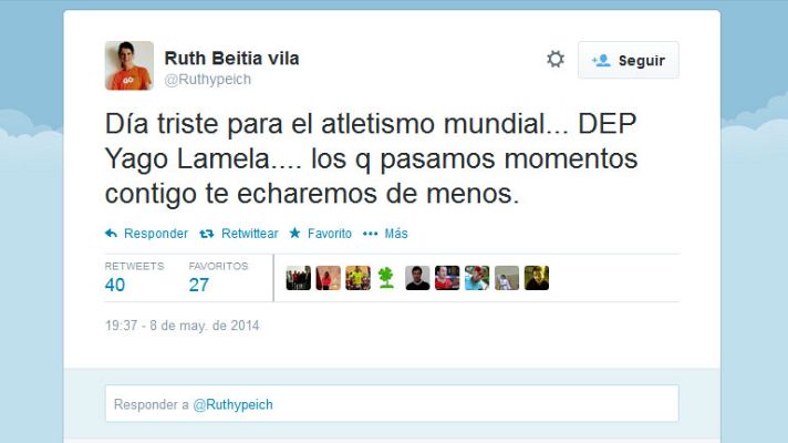 Telediario 1 - El atletismo español muestra su pesar por la muerte de Yago Lamela