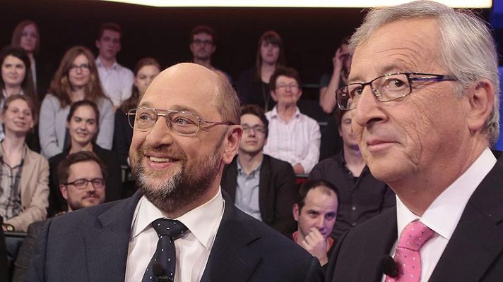 Telediario 1 - Juncker y Schulz debaten en la televisión alemana