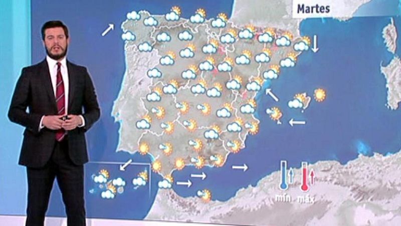 Cielos nubosos en la mitad norte y subida de temperaturas