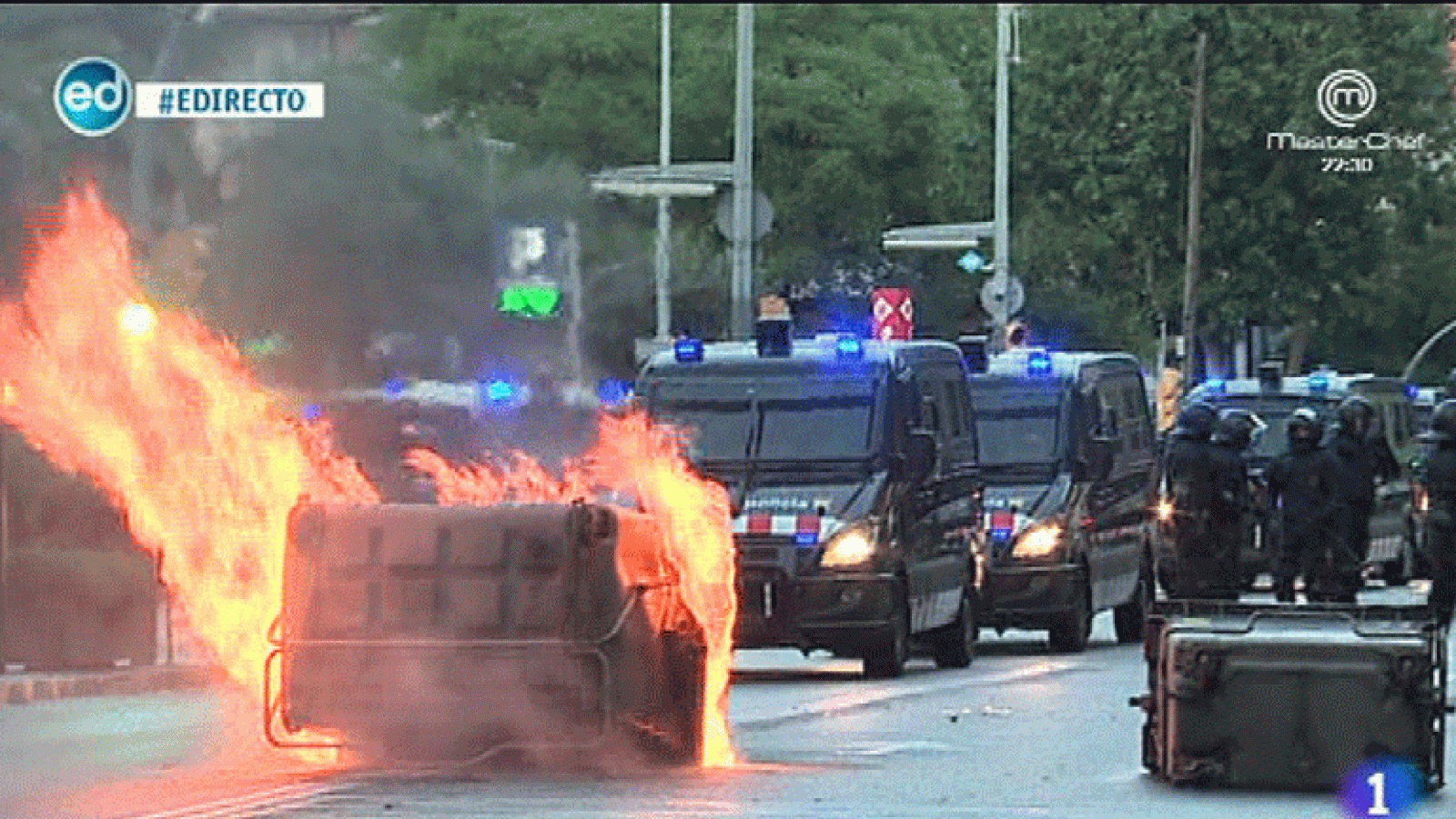 España Directo- Nueva noche de disturbios en Barcelona