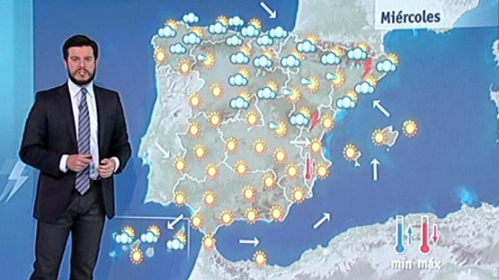 El tiempo - Lloviznas en la cornisa norte y mucho calor en el sureste peninsular