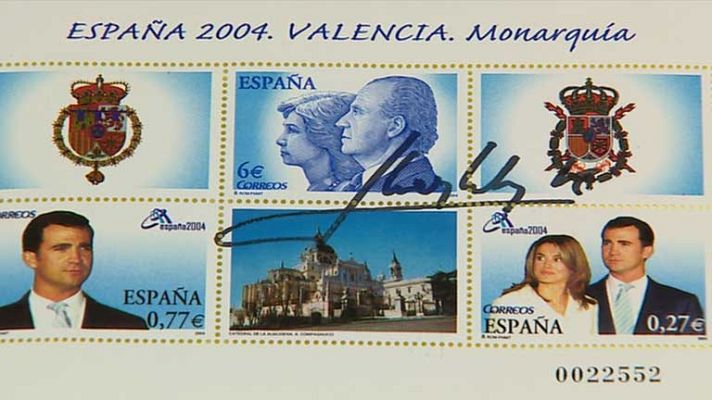 Telediario 1 - Nuevos sellos y monedas con la imagen de Felipe VI