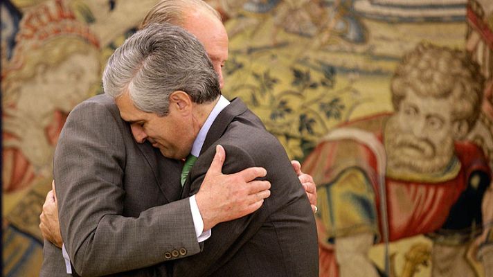 Telediario 1 - Emotivas y últimas audiencias del rey en la Zarzuela