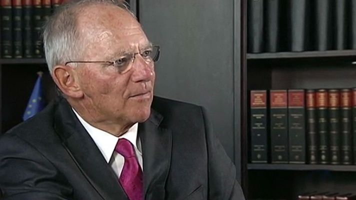 Telediario 1 - Schäuble: "La economía española crece y el paro disminuye cada mes desde comienzos del año pasado"