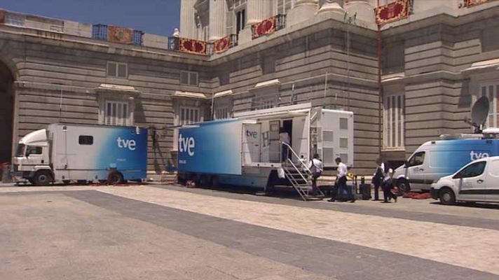 Telediario 1 - Despliegue de TVE para la proclamación del nuevo Rey