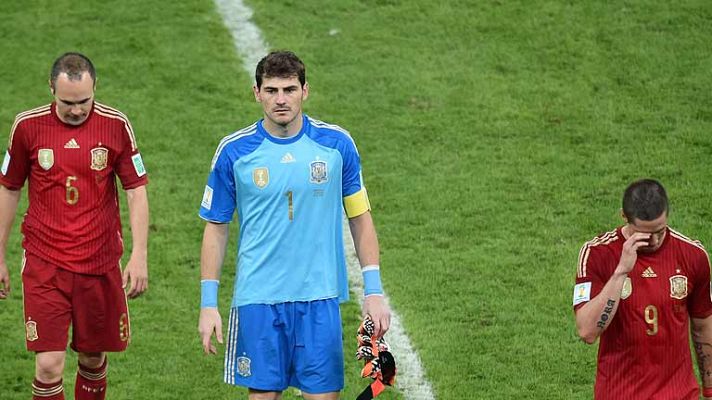 Telediario 1 - Los jugadores de España, dolidos tras la eliminación del Mundial