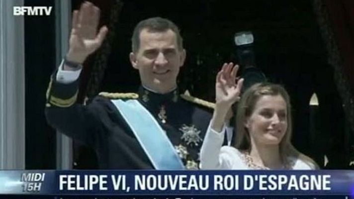 Telediario 1 - Programas especiales en todo el mundo sobre Felipe VI