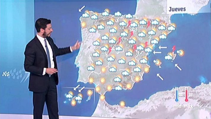 El tiempo - Tormentas y granizo en el centro peninsular, que serán más fuertes en el este